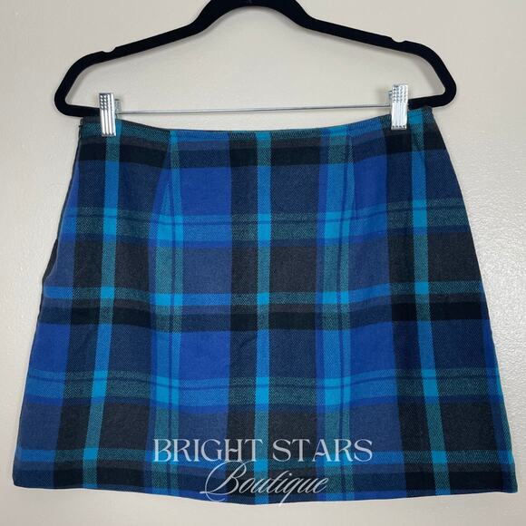 Rare Blue Plaid Mini Skirt ASO Harmony Kendall Buffy The Vampire Slayer Vintage - Picture 5 of 7